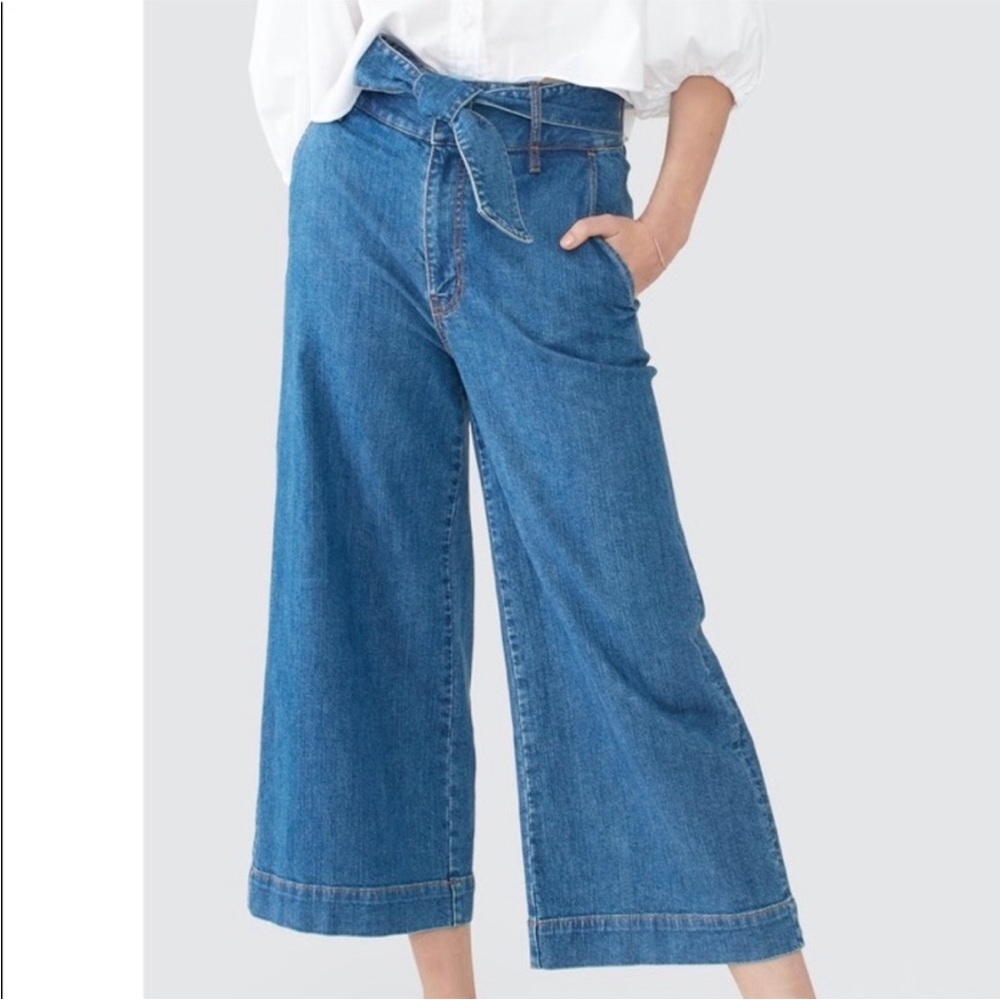Joie Marylu wide leg cropped jeans pants size 0